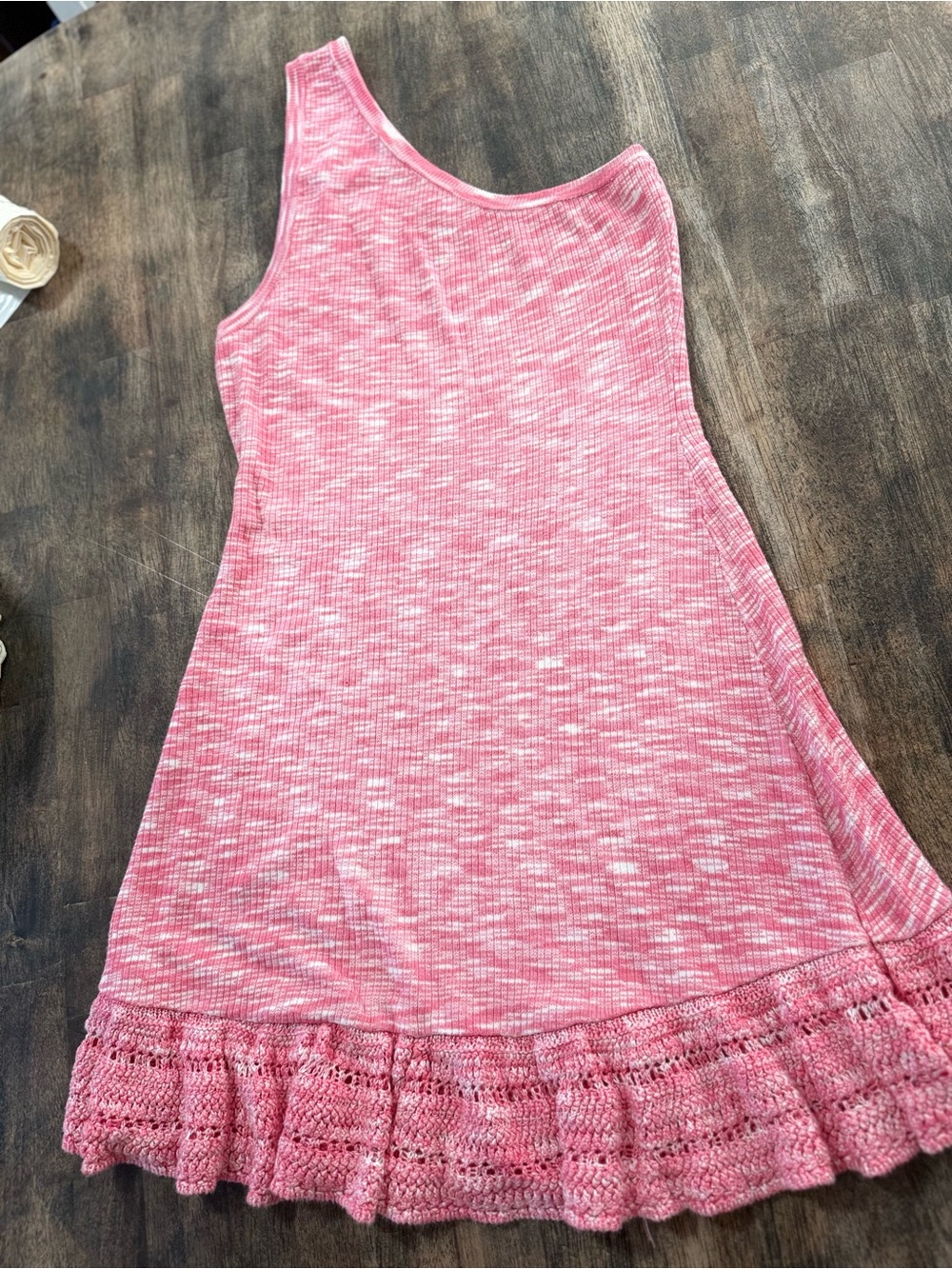 Elan Pink One-Shoulder Knit Dress with Ruffle Hem